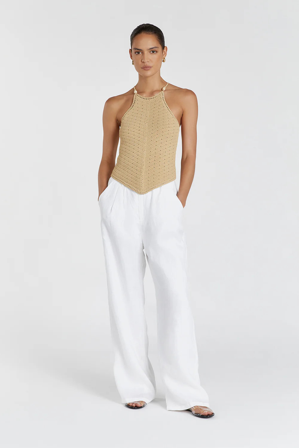 MORGAN NATURAL CROCHET TOP | DISSH