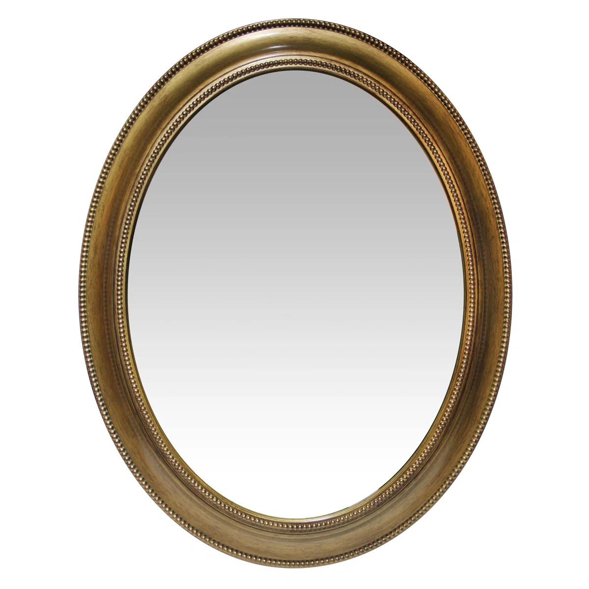 Victorian Oval Plastic Wall Mirror 30 Inches - Brushed Gold | Wayfair North America