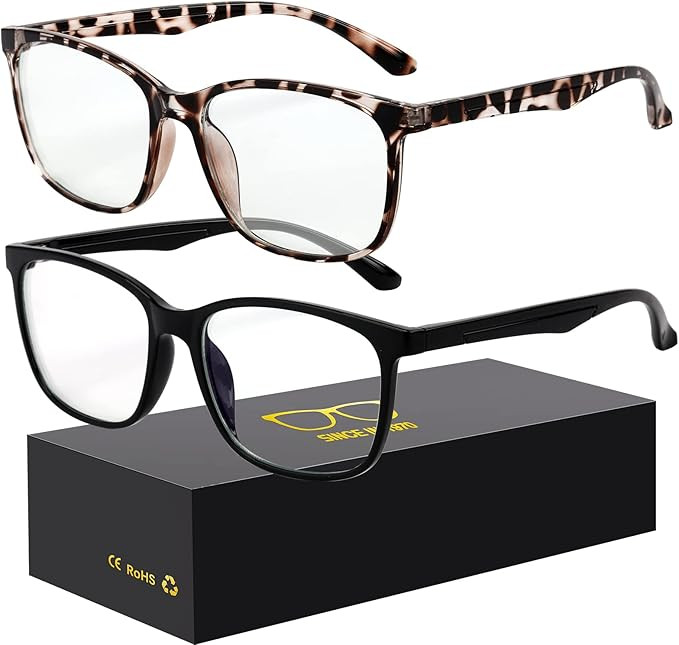 Blue-Light Blocking Glasses Computer Reading/Gaming/TV/Phones Glasses Fashion Anti Eyestrain UV G... | Amazon (US)