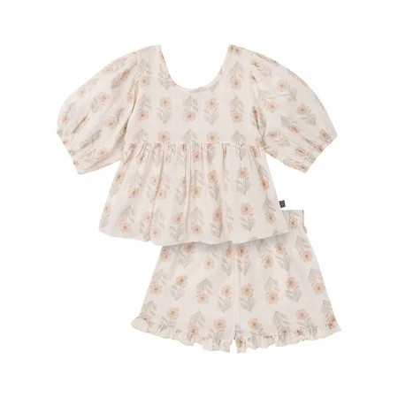 Modern Moments by Gerber Toddler Girl Top and Short Outfit Set with Crossback Detail, 2-Piece, Sizes 12 Months - 5T | Walmart (US)