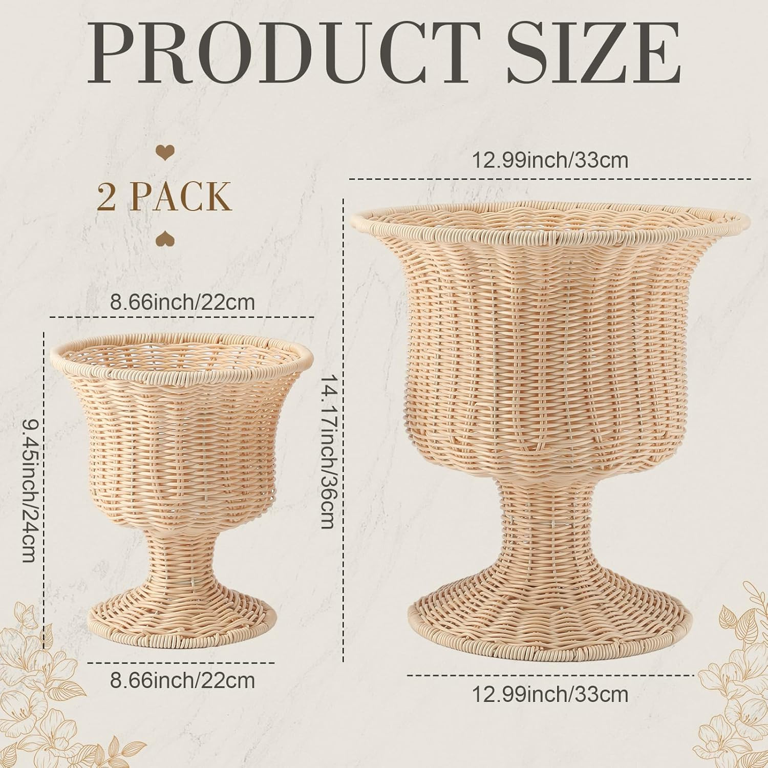 2 Pcs Rattan Indoor Outdoor Planter Basket Woven Decorative Storage Basket and Planter for Porch ... | Amazon (US)