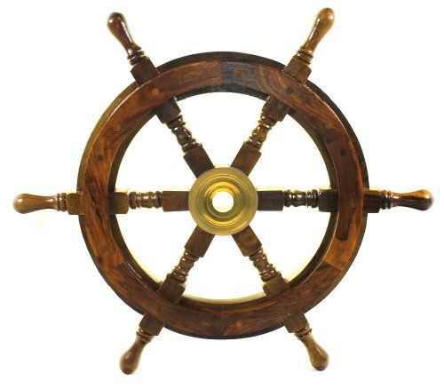 18" Ship Wheel Wooden: Pirate Boat Nautical Fishing | Amazon (US)