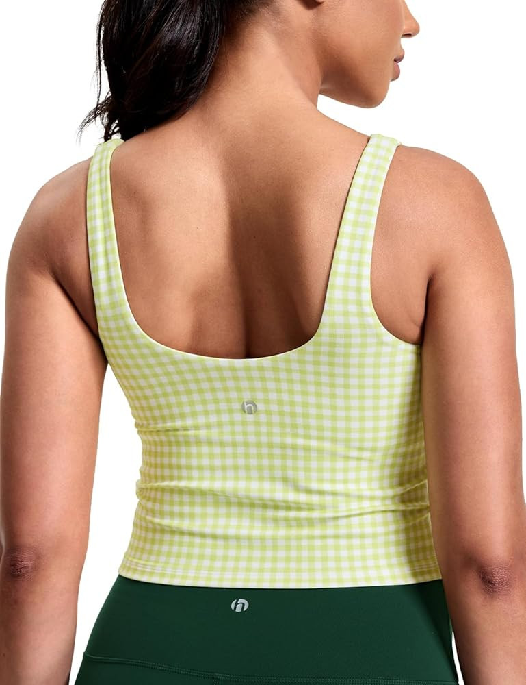 HeyNuts Zeal Bra Womens Scoop Neck Longline Sports Bras, U Back Workout Yoga Crop Tank Tops Padde... | Amazon (US)