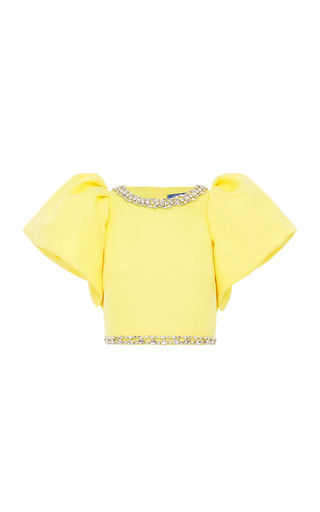 Lucia Embellished Satin Crop Top | Moda Operandi (Global)