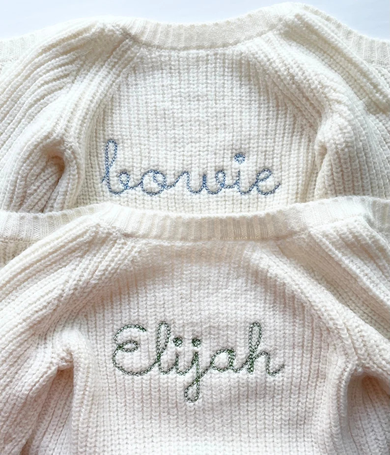 Personalized Embroidered Rib Knit Cardigan Personalized Baby | Etsy | Etsy (US)