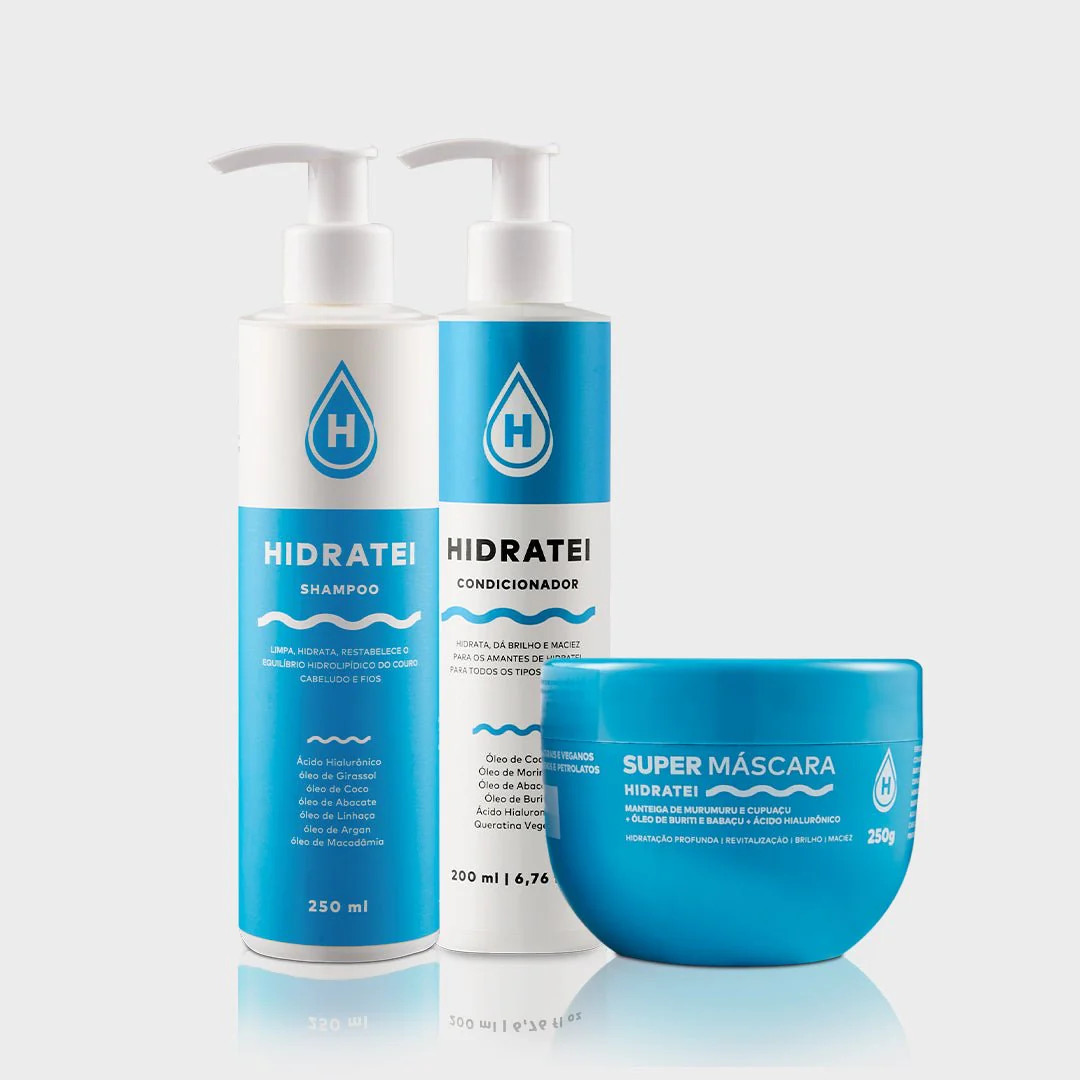 Shampoo + Condicionador + Máscara | Hidratei (BR)