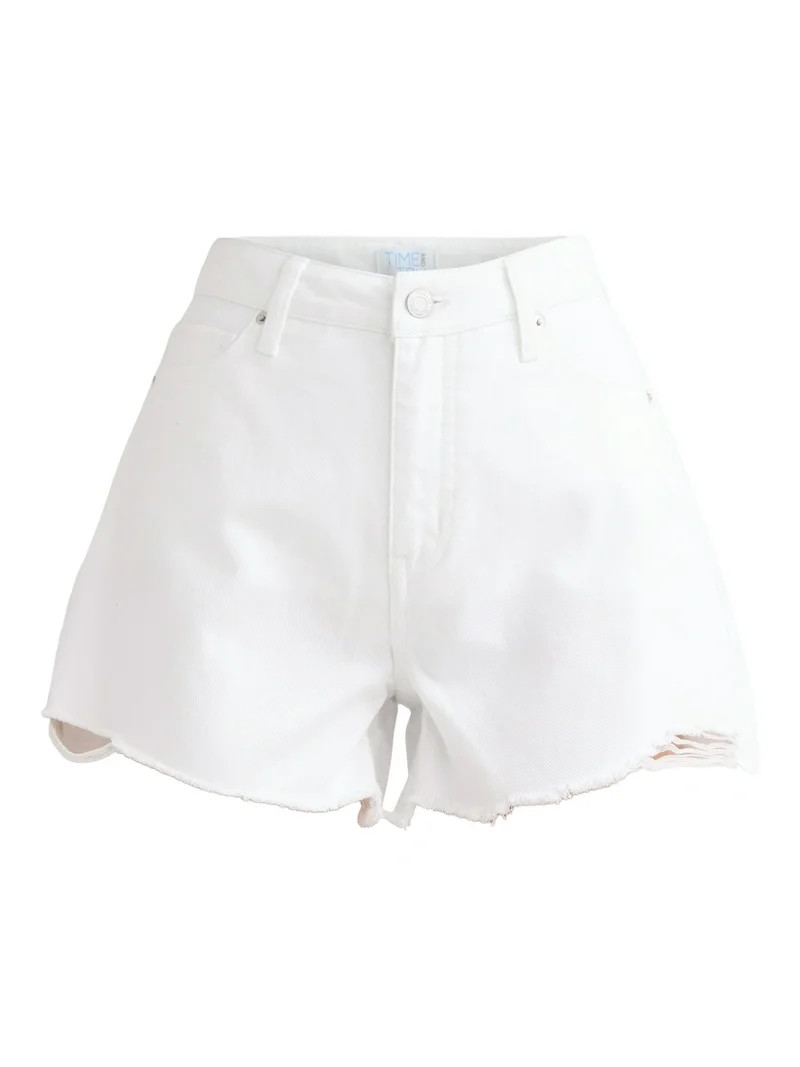 Time and Tru Women's High Rise Denim Short, 4" Inseam, Sizes 2-20 | Walmart (US)