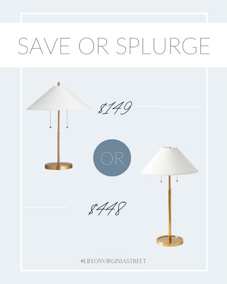 These 2 lamps look very similar! Grab the designer look-a-like for much less. Love these lamps! 

designer look a like, save or splurge, designer lamp, serena and lily, save vs splurge, looks for less, lamps, table lamp, gold lamp, coastal style, coastal home, coastal living, coastal decor

#LTKhome #LTKstyletip #LTKFind
