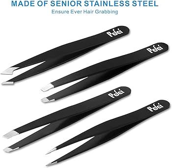 Pefei Tweezers Set - Professional Stainless Steel Tweezers for Eyebrows - Great Precision for Fac... | Amazon (US)