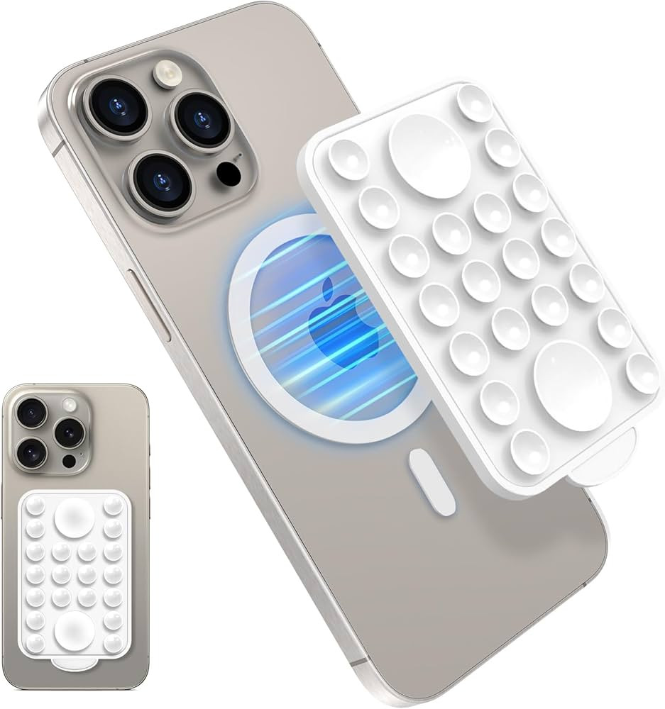 Suction Cup Phone Mount for MagSafe, Hands-Free Magnetic Phone Suction Grip for Selfies and Video... | Amazon (US)
