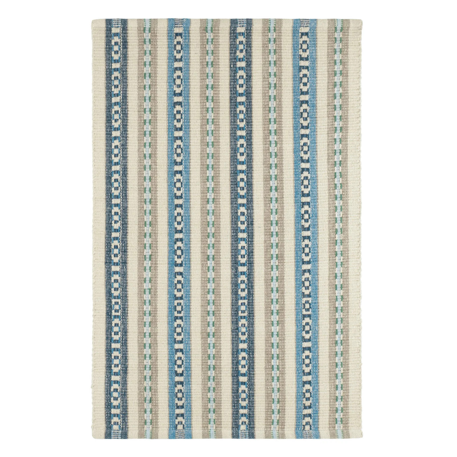 Long Slade Handwoven Cotton Rug | Indigo | Annie Selke