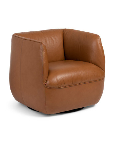 Genuine Leather Swivel Chair | TJ Maxx