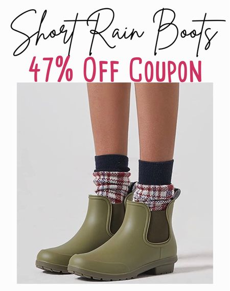 Highly rated and badly needed 🤣 These rain boots have a HUGE price drop when you click the coupon. I just ordered this color! 

Rain Boots 
Short Rain Boots 
Gum Boots 

#LTKsalealert #LTKshoecrush #LTKstyletip