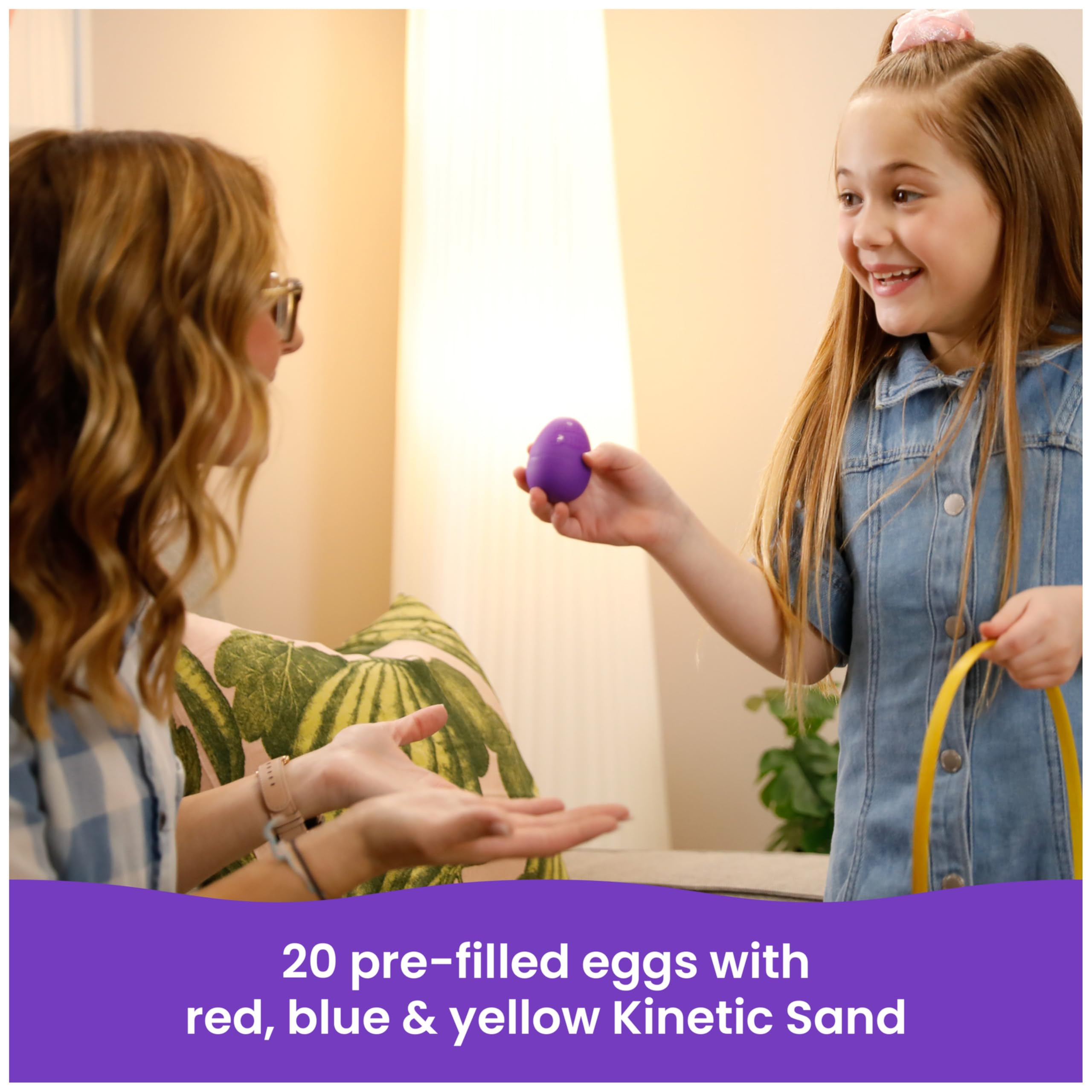 Kinetic Sand, 20-Pack Eggs, Easter Basket Stuffers, Includes 3.3lbs (3 Colors) Moldable Play Sand... | Amazon (US)