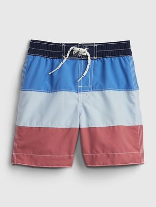 Toddler 100% Recycled Polyester Colorblock Swim Trunks | Gap (US)