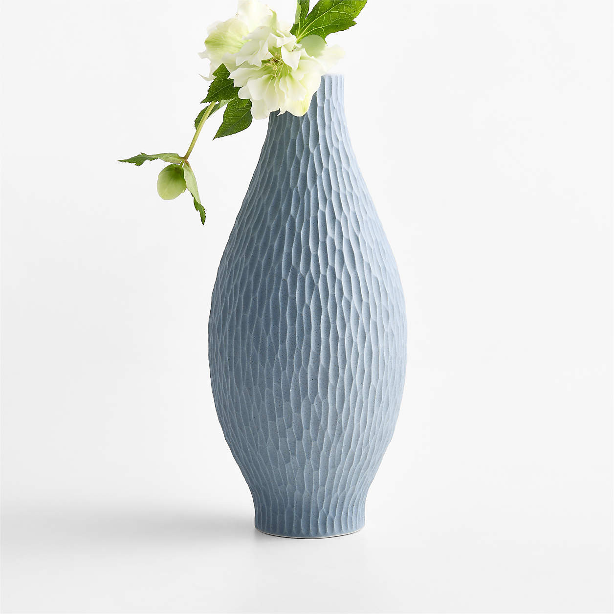 Melbourne Tall Blue Porcelain 13" Vase + Reviews | Crate & Barrel | Crate & Barrel