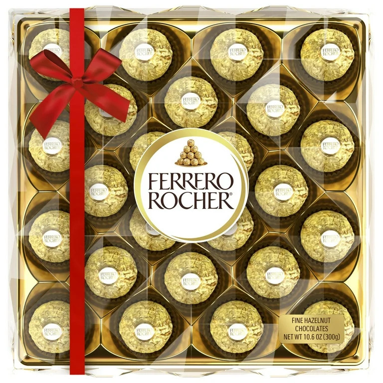 Ferrero Rocher, Premium Milk Chocolate Hazelnut, Individually Wrapped, 24 Count Holiday Chocolate... | Walmart (US)