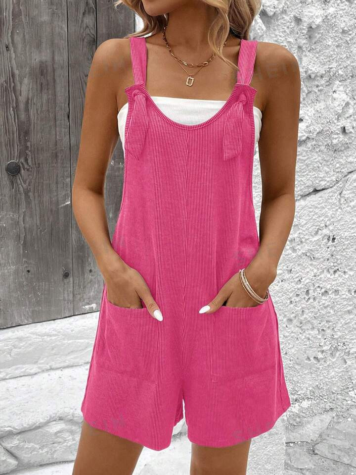 SHEIN LUNE Women's Casual Loose Utility Jumpsuit With Adjustable Shoulder Straps And Two Pockets,... | SHEIN