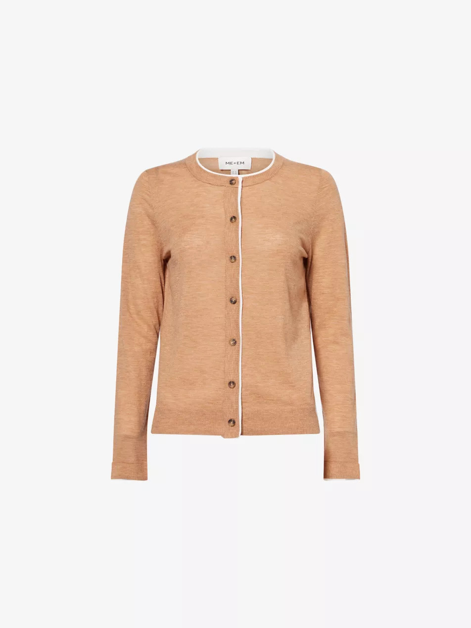 Contrast-Trim Merino-Wool And Cashmere Cardigan | Selfridges