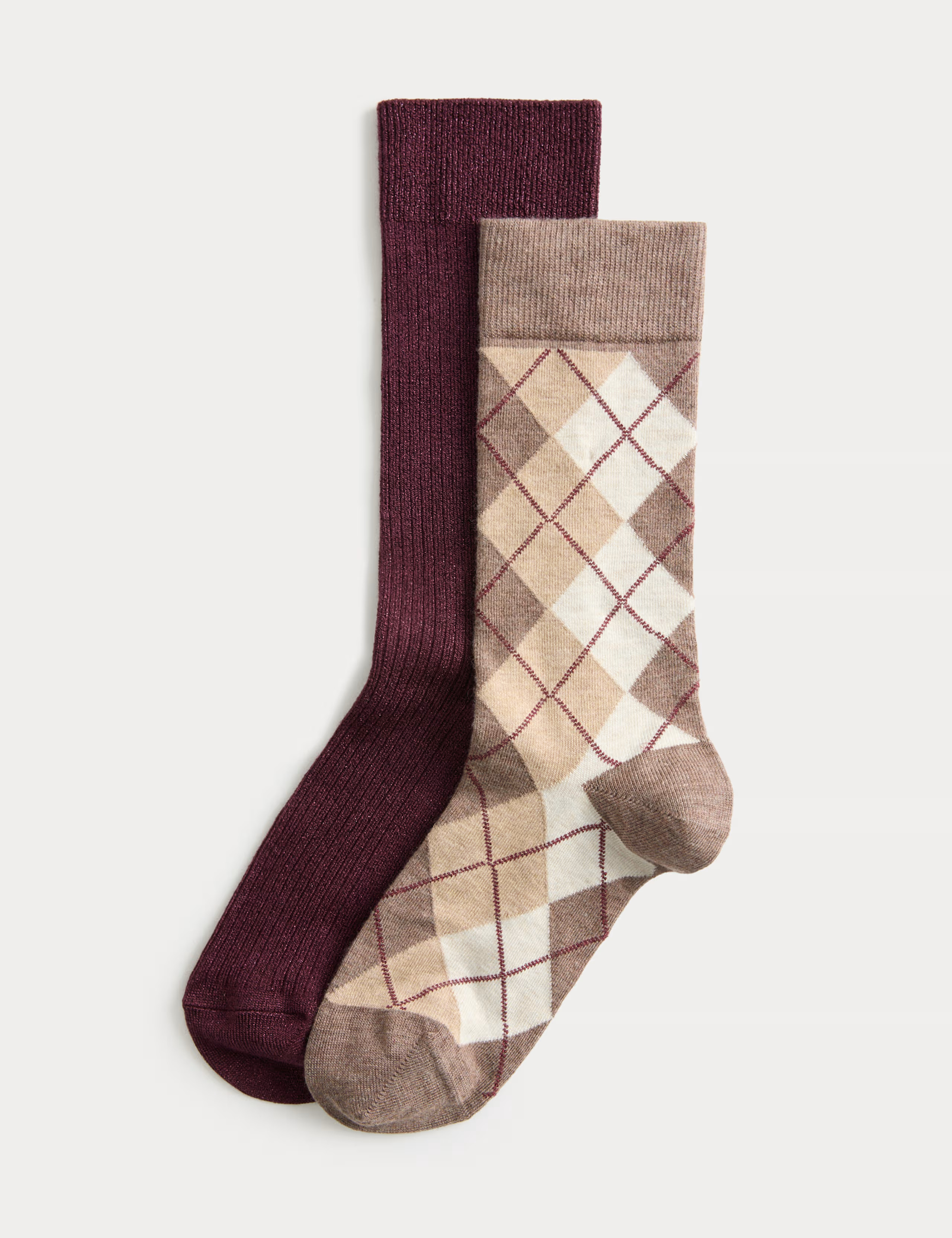 2pk Argyle Crew Socks | Marks & Spencer (UK)