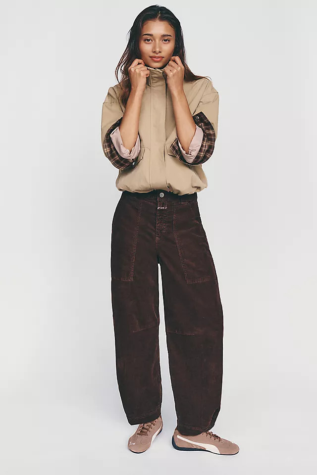 Closed Rhannon Corduroy Mid-Rise Barrel Jeans | Anthropologie (US)