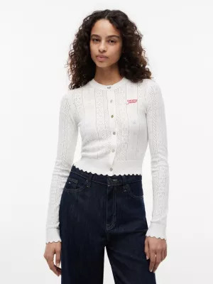 Slim Fit Pointelle-Cardigan mit Flag | Tommy Hilfiger (DE)