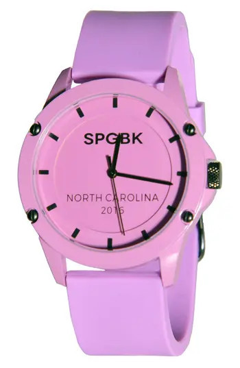 SPGBK Watches Seabrook Silicone Strap Watch, 44mm in Lavender at Nordstrom Rack | Nordstrom Rack
