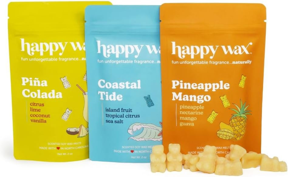 Happy Wax Beach Mix Premium Scented Natural, Non Toxic Soy Wax Melts – 6 Total Oz. of Scented W... | Amazon (US)