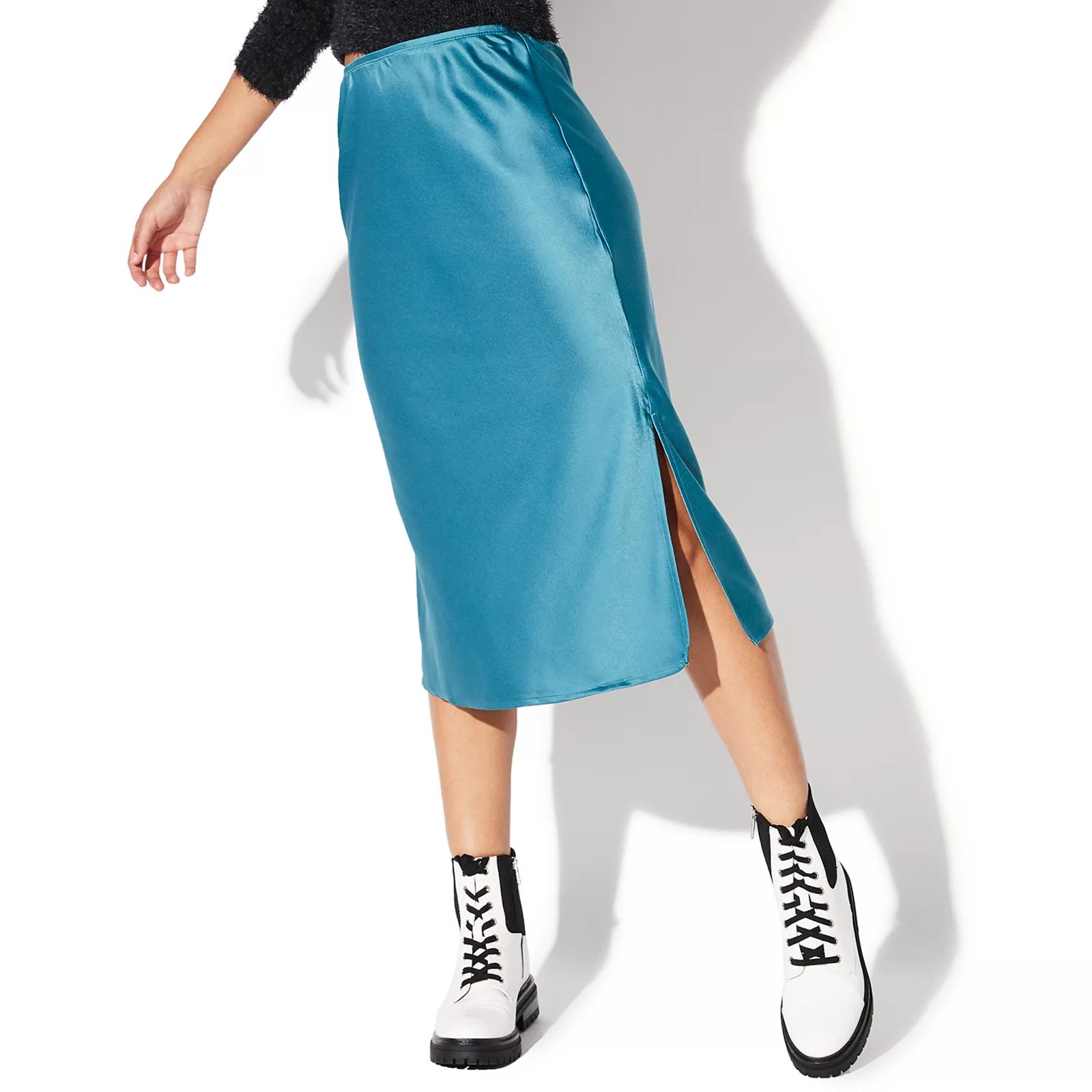 Juniors' Vylette Bias Midi Satin Skirt, Girl's, Size: XL, Dark Green | Kohl's