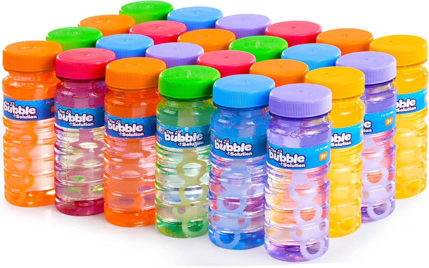 JOYIN 24 Pcs Bubble Bottles with Wand Assortment for Kids, 4oz Blow Bubbles Solution Novelty Summ... | Amazon (US)