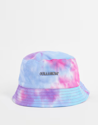 COLLUSION Unisex tie dye bucket hat with metal logo | ASOS (Global)