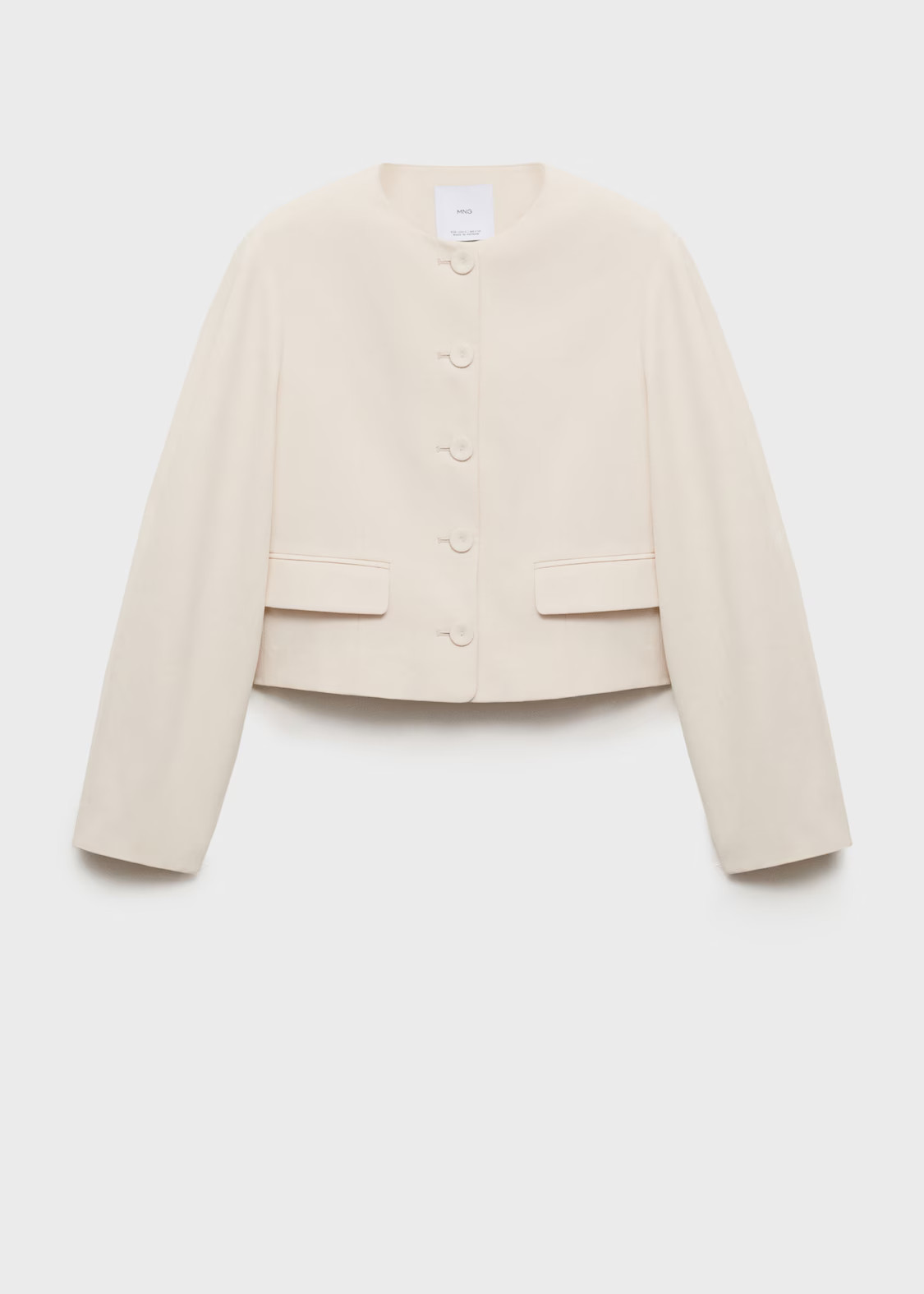 Linen-blend jacket with buttons - Women | MANGO United Kingdom | MANGO (UK)