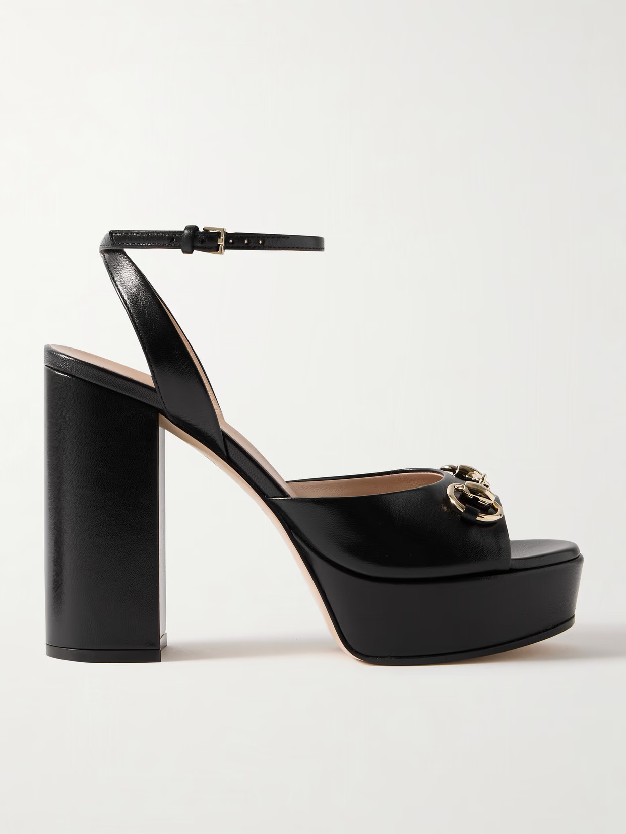 Gucci - Lady Horsebit-detailed Leather Platform Sandals - Black | NET-A-PORTER (US)
