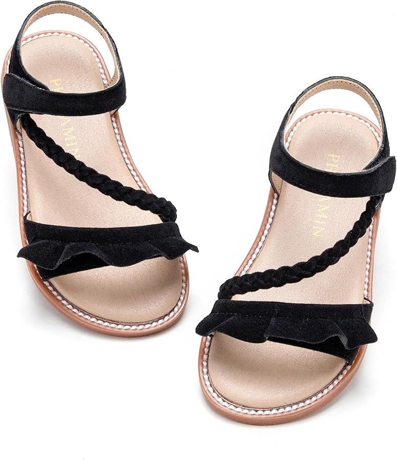 Toddler Girl Sandals - Flower Girl Dress Shoes Open Toe Little Kid Summer Flats | Amazon (US)