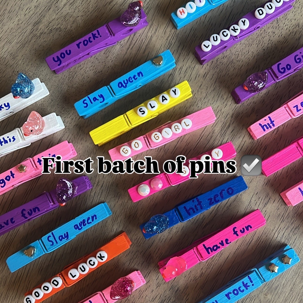 Everything you need to make competition cheerleading pins ✨

Cheer pins are decorated clothespins with positive messages, secretly clipped onto bags, bows, or ribbons to spread good luck, team spirit, and sportsmanship. 

Such a fun way to hype up your squad and others at competitions!

#LTKKids