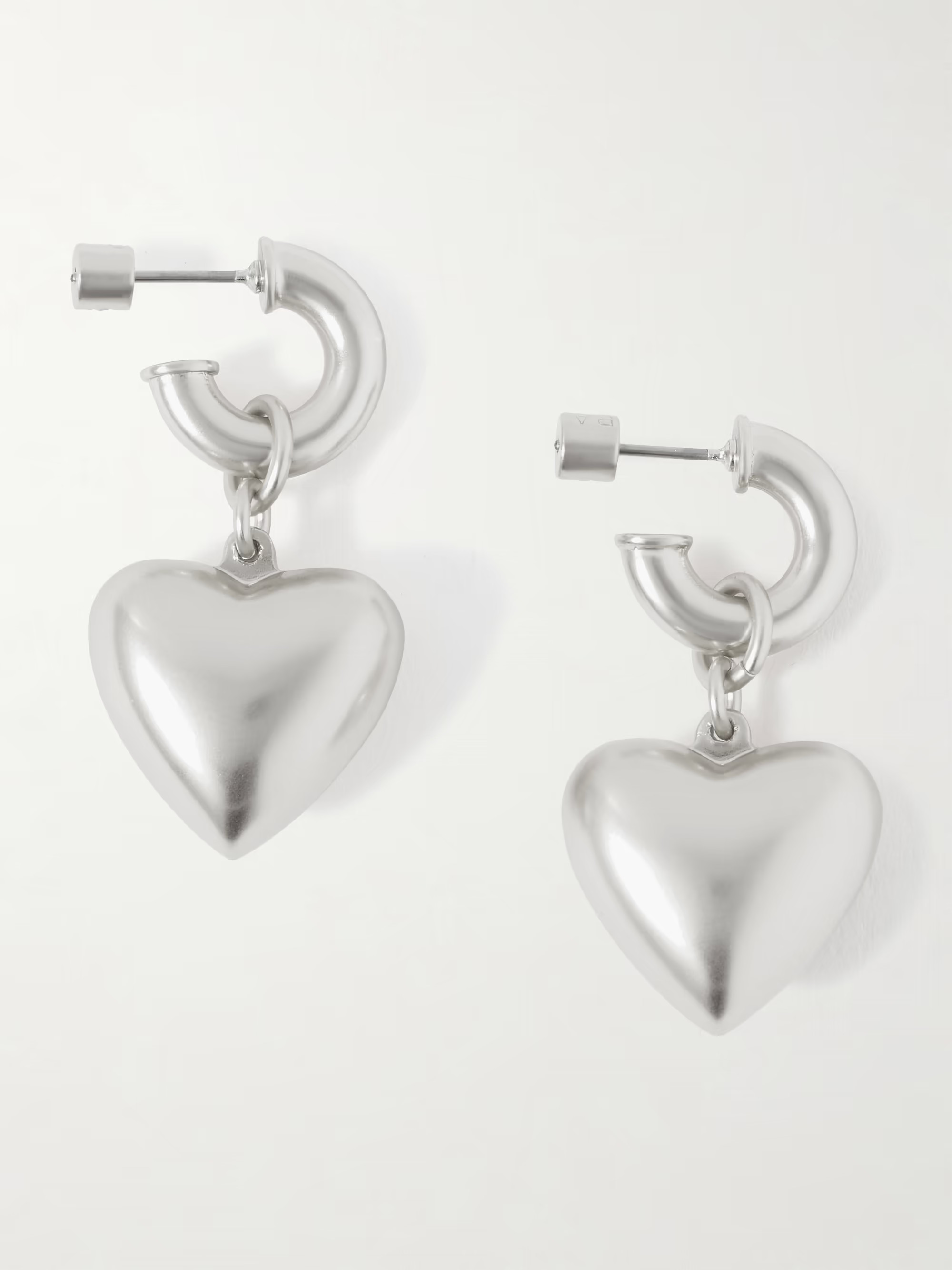 Heart & Soul silver-tone hoop earrings | NET-A-PORTER (US)