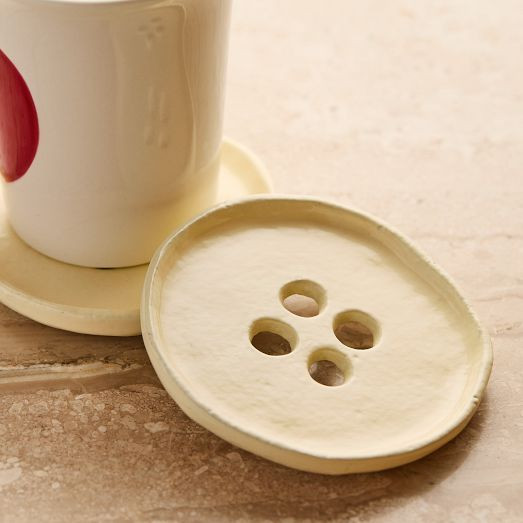 Emma Chamberlain Enamel Button Coaster Sets | West Elm (US)