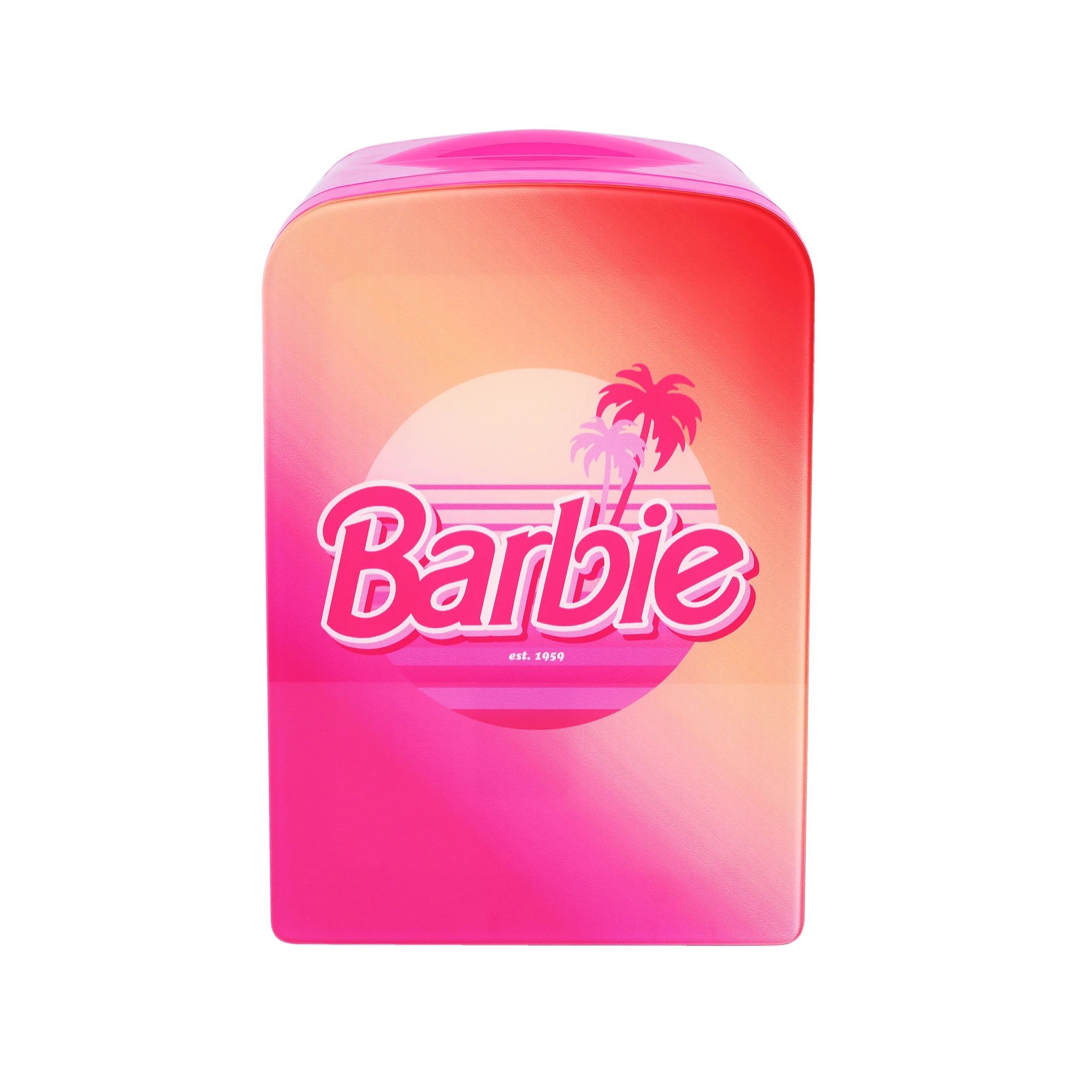 Barbie Hot Pink Malibu 4L Cooler Mini Fridge with Glass Door 6 Can | Walmart (US)