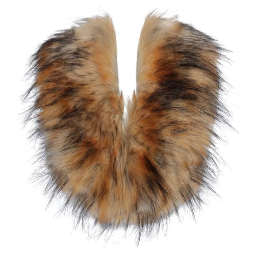 Bgfhna Women's Faux Fur Collar Neck Warmers for Women Wolf Scarf Deer Costume Accessories Cave Woman Accessories with Hidden Button | Amazon (US)