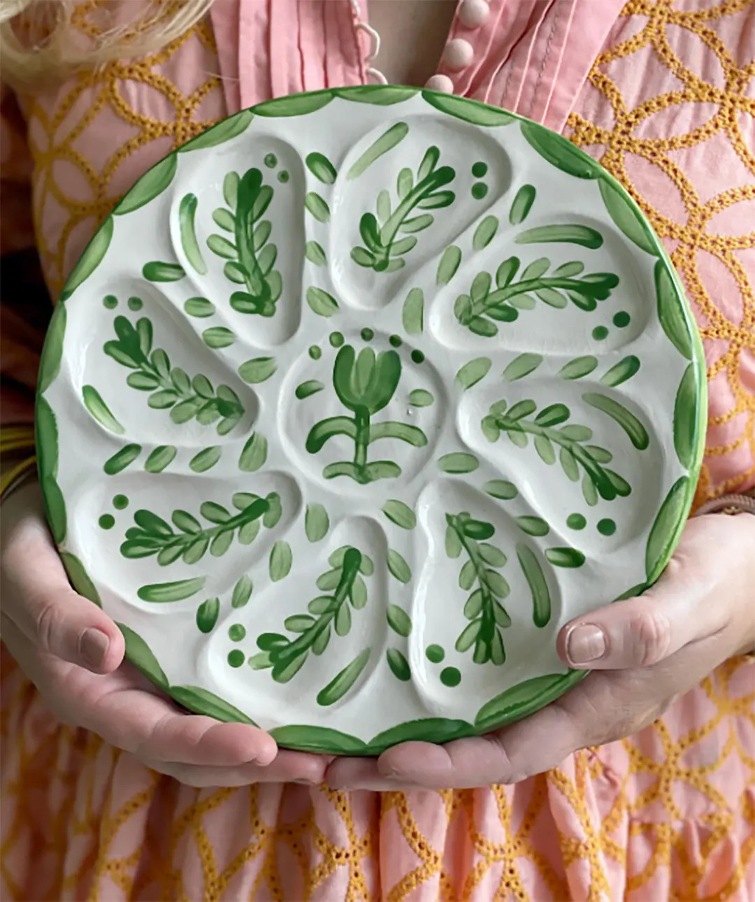 Hand Built Oyster Plate - Green Talavera Inspired, Collectible Plates, Plate Wall, Artisan Cerami... | Etsy (US)