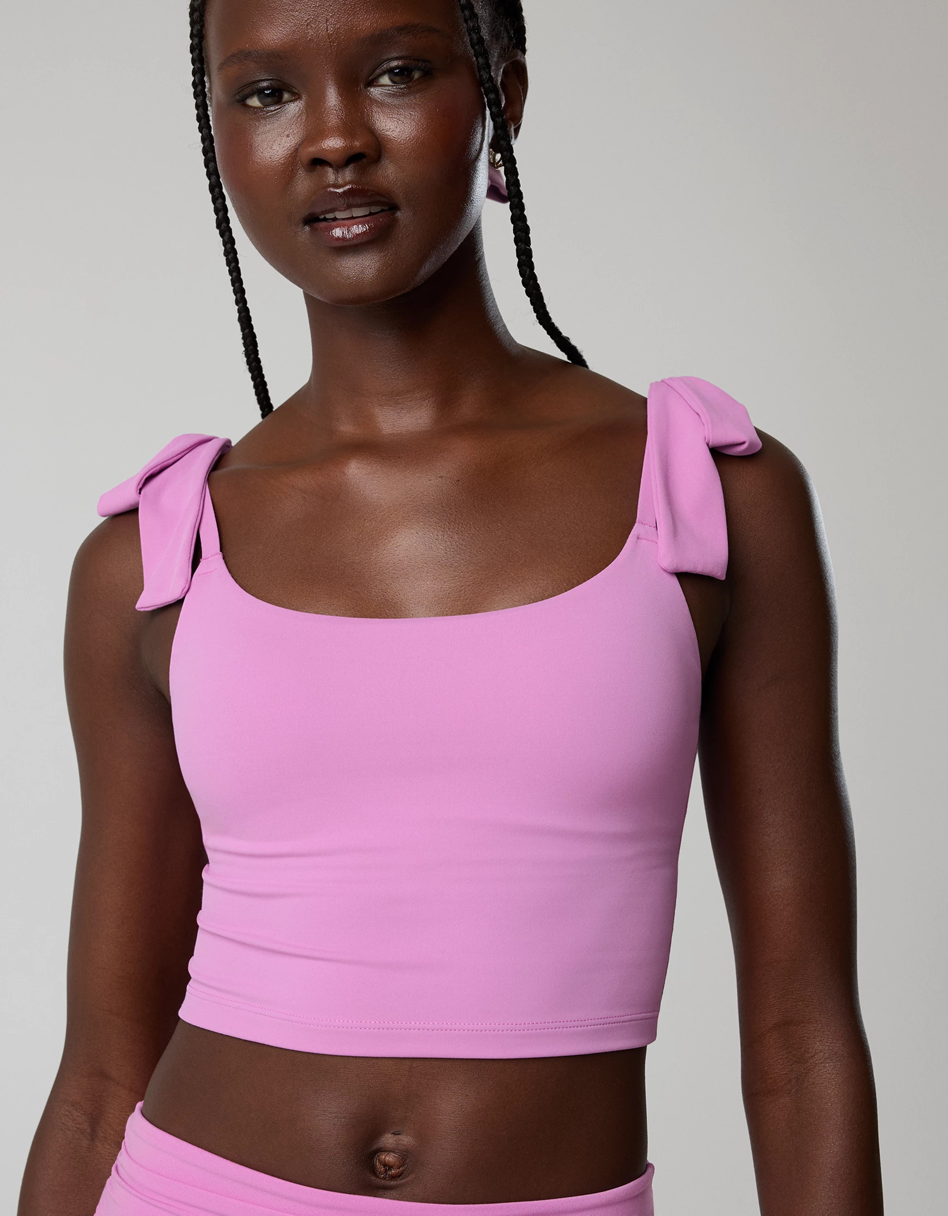 OFFLINE by Aerie Real Me Tie Shoulder Longline Sports Bra Women's Purple Space XL | Aerie