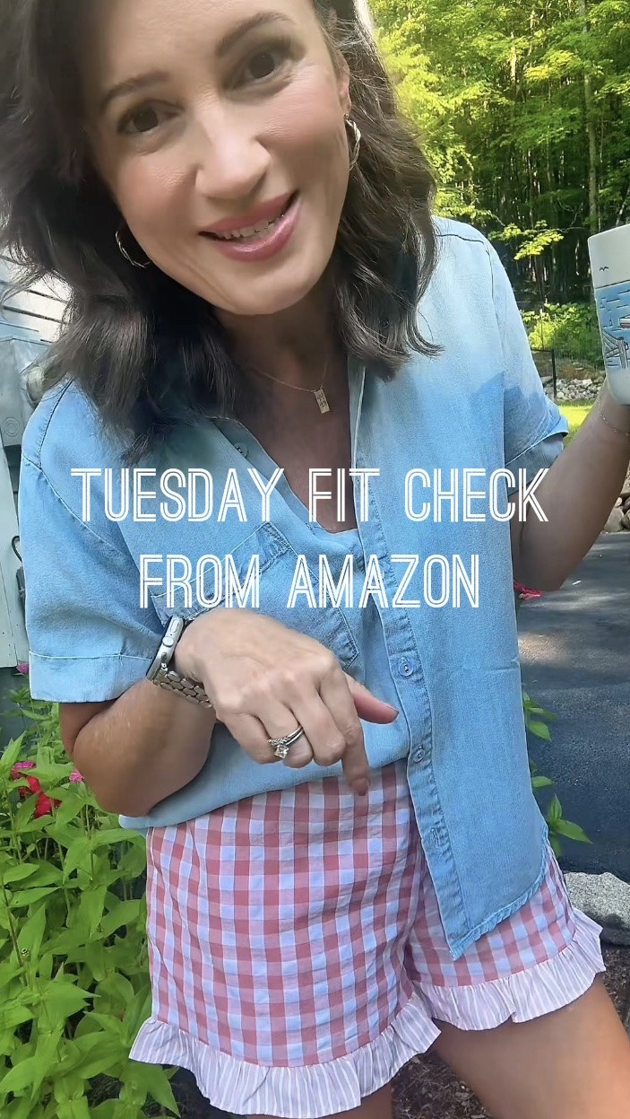 Business casual as a WFH corporate girlie = comfy shorts and “professional” top. These ruffle hem boxer shorts are so good! Paired with  denim top and I am Xoom ready 🤫

#LTKootd #LTKOver40 #LTKSaleAlert