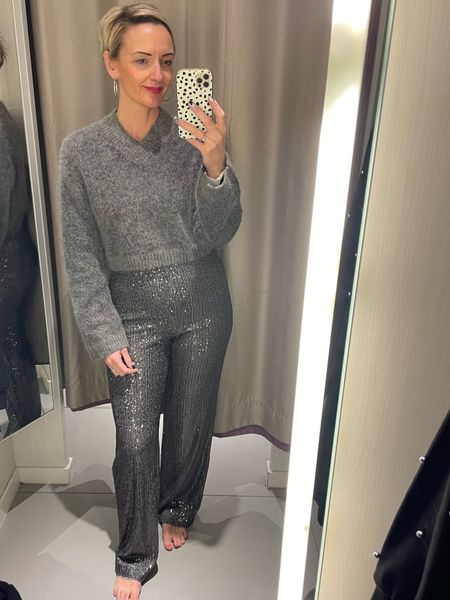 Love dressing down these H&M sparkly trousers with a cosy knit!

#LTKover40 #LTKstyletip #LTKparties