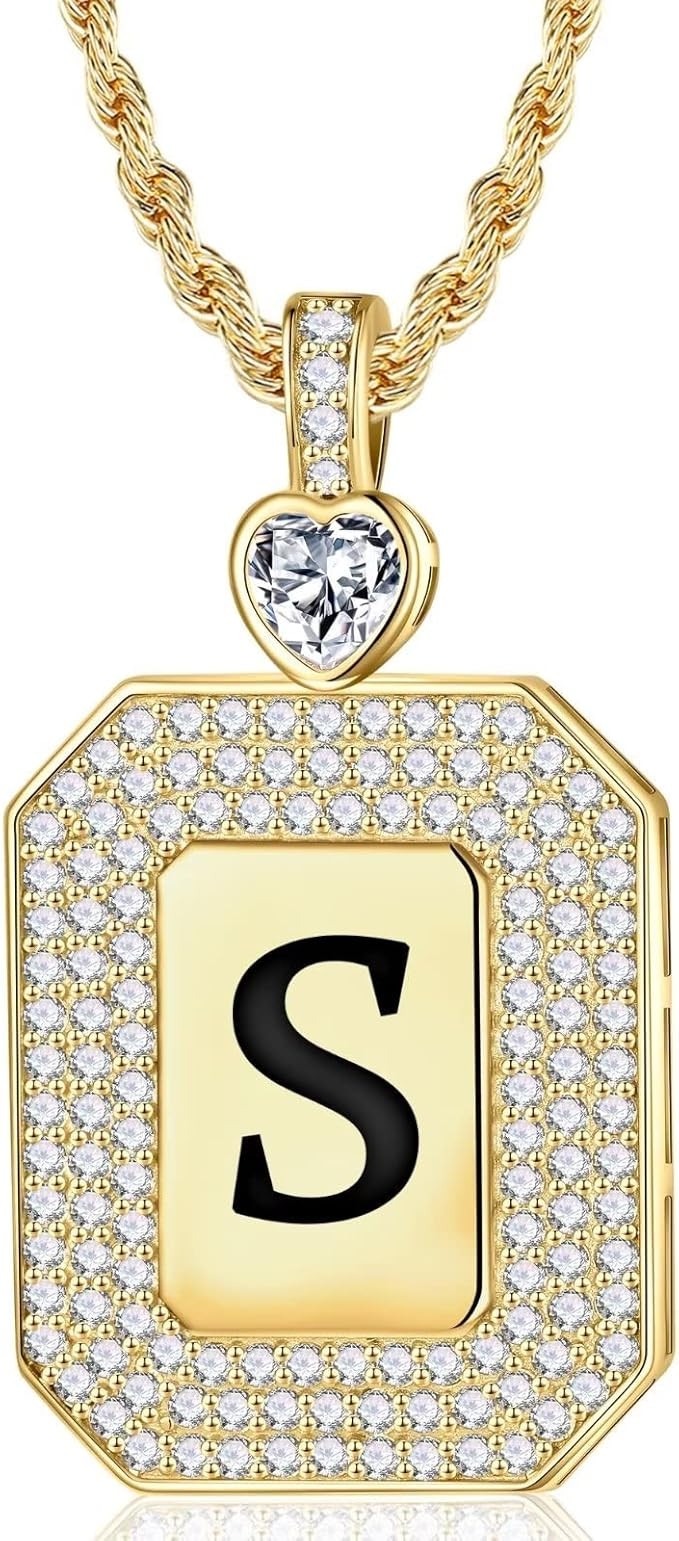 Iefil Gold Initial Necklace for Her Women, Birthday Gift for Friends Female, Yellow Gold Letter P... | Amazon (US)