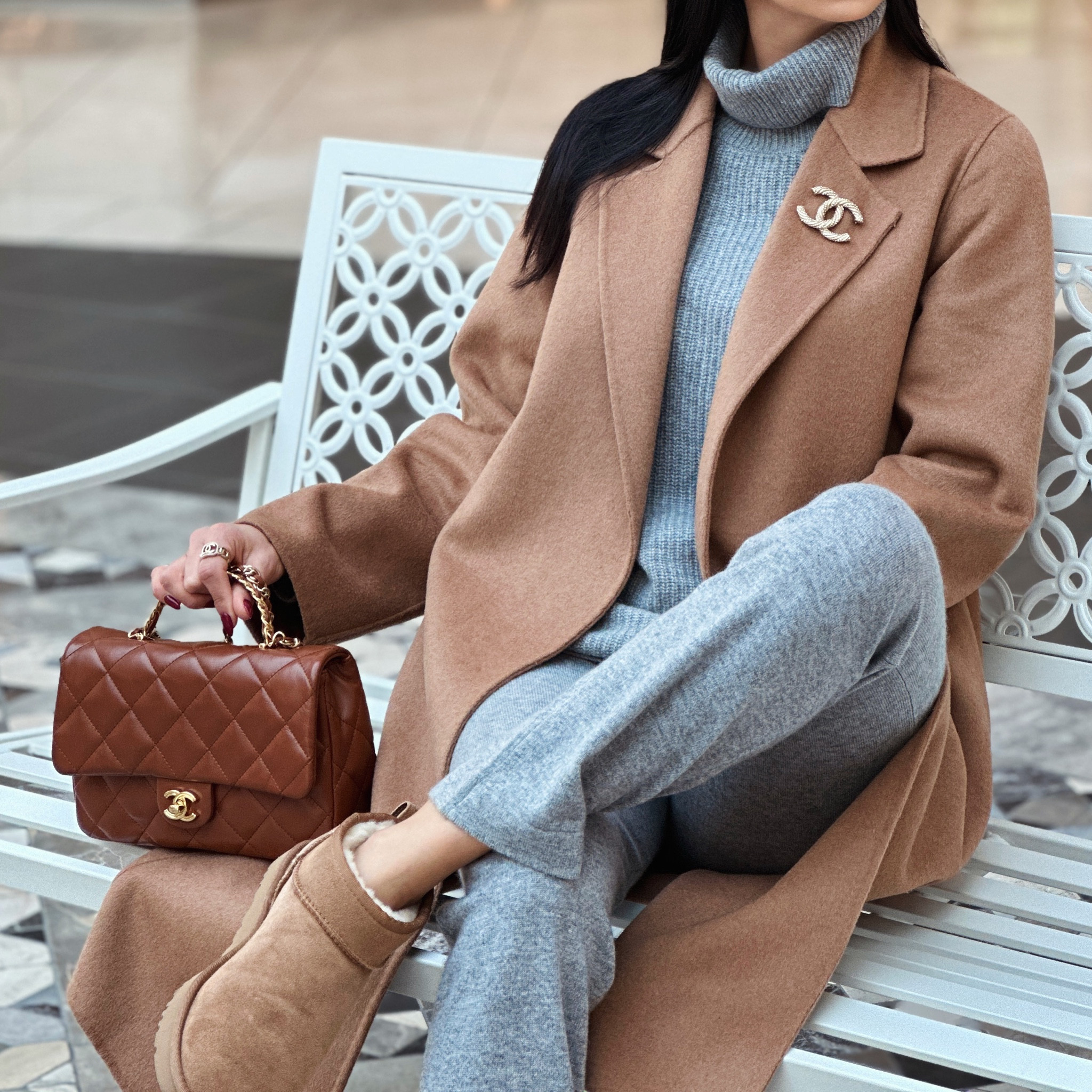 Very simple casual outfit using my favorite grey and camel colors. Shop products linked below to recreate my look. 

Sweater size XS, pants size XS, and coat size XS.
#LTKHoliday

#LTKstyletip #LTKSeasonal