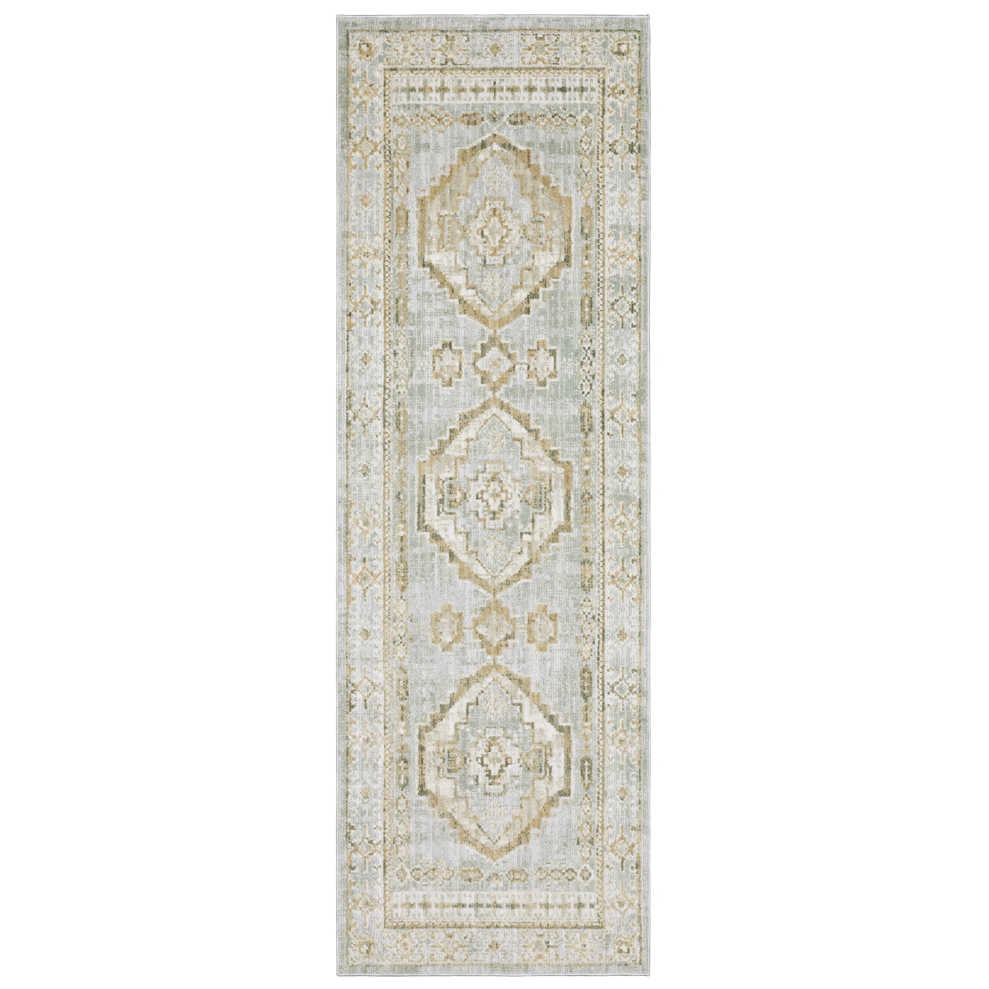 Bungalow Rose Lainey Bohemian Tribal Medallions Pale Blue/Ivory Area Rug | Wayfair | Wayfair North America