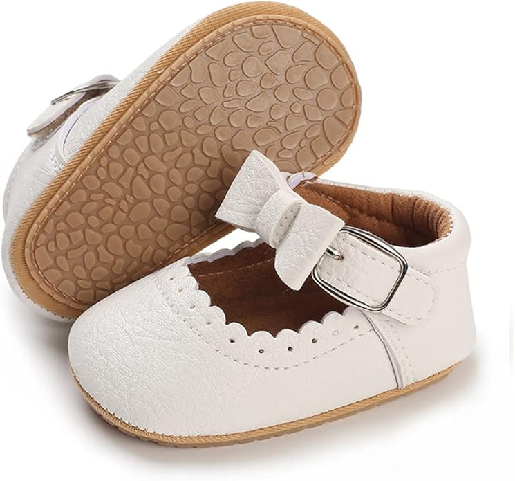 COSANKIM Baby Girls Mary Jane Flats Shoes Anti-Slip Rubber Sole Infant Toddler Princess Wedding D... | Amazon (US)