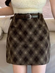 DAZY Women's Plaid A-Line Mini Skirt, Casual And Collegiate Style Fall | SHEIN