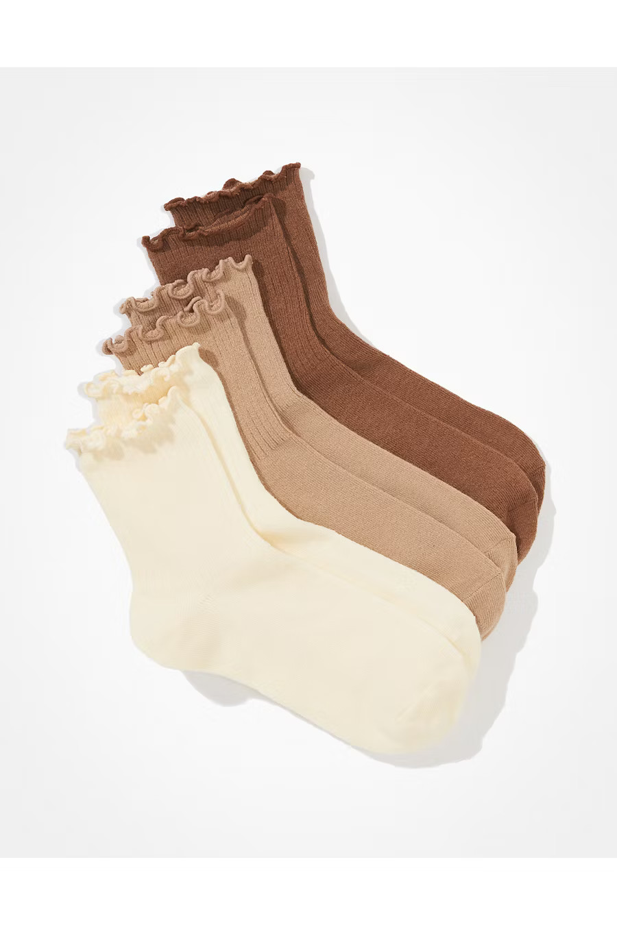 AE Ruffle Trim Boyfriend Sock 3-Pack | American Eagle Outfitters (US & CA)