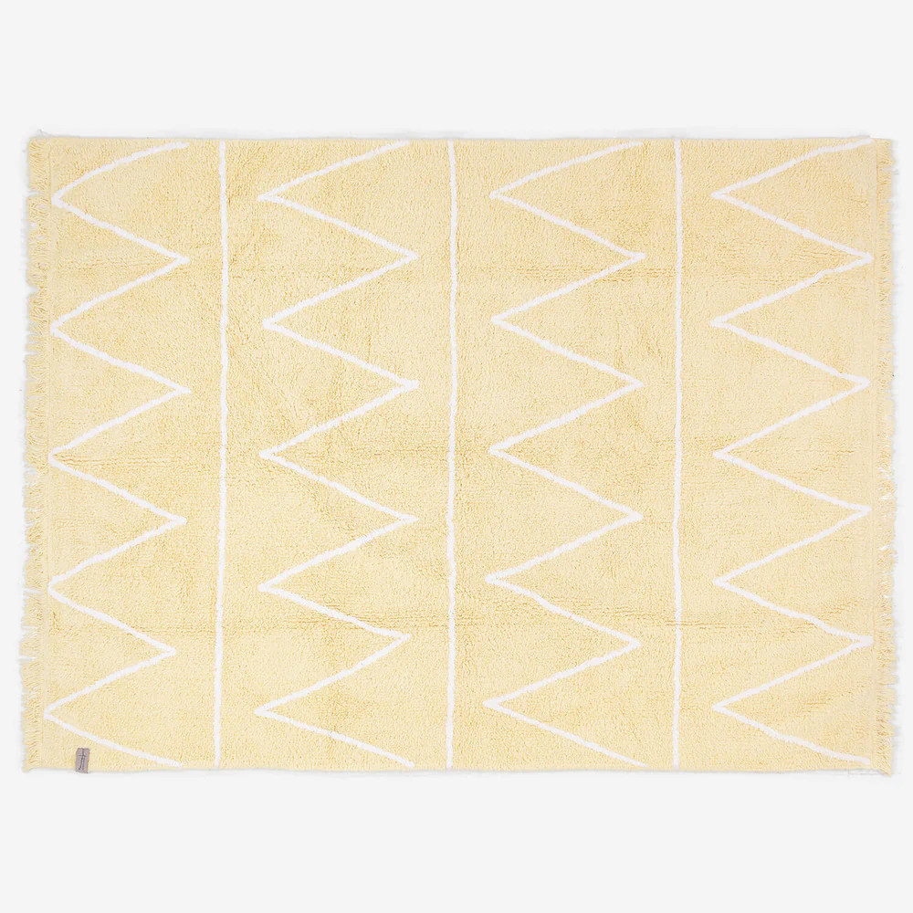 Washable Yellow Geometric Rug | Dormify